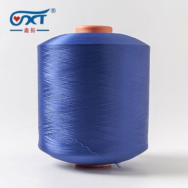 Blue High Quality Polyester Yarn DTY 150D/288F Dope Dyed Bright Yarn