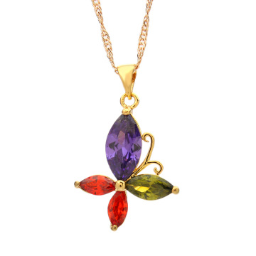Charm High Quality Colorful Zircon Necklace (FQ-1231)