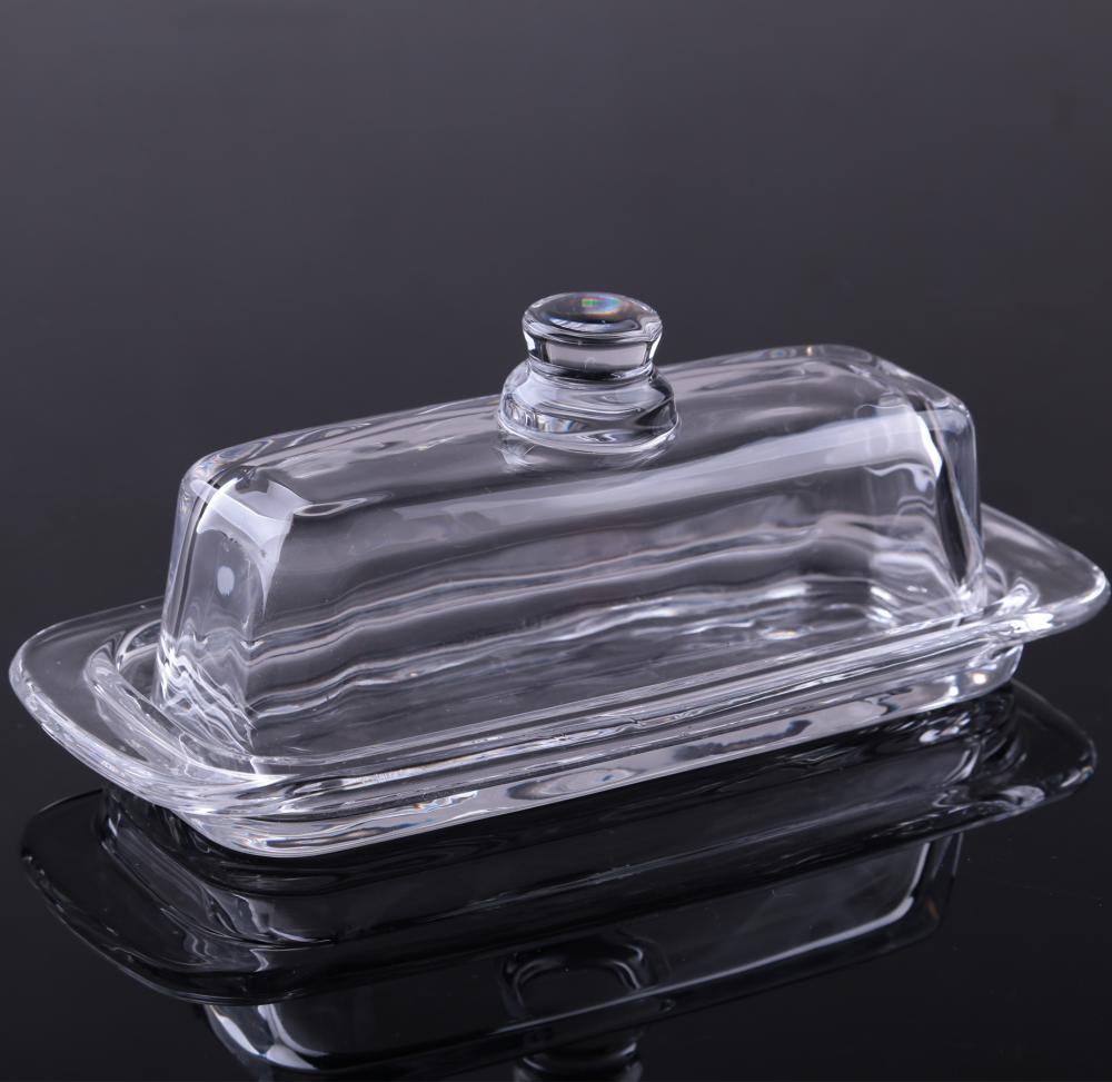 Br 1536 Crystal Glass Butter Dish With Lid. 