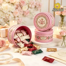 Round Tin Candy Cookie Box