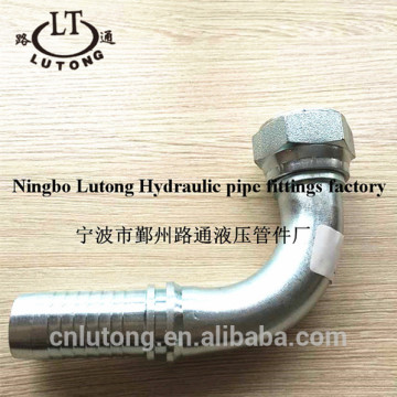 Hydraulic pipe fittings zinc plate high pressure 90 degree JIC female 74 degree cone seat SAE J514