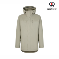 Parka com capuz impermeável com isolamento de comprimento médio para homens