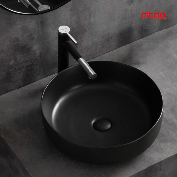 Durable Ceramic Lavabo Bathroom Sink - Matte Black Basin Sink for Countertop