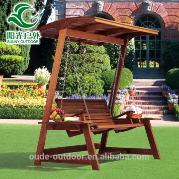 Hot selling simple design outdoor wooden double swing