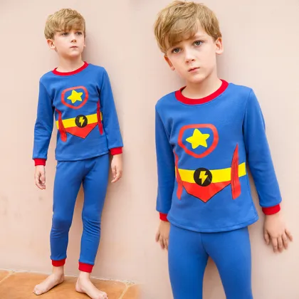 Cartoon printed spiderman pajamas soft toddler boys clothing pants sets kids pajamas