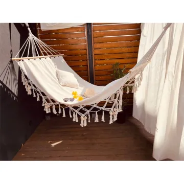 BODI Modern Macrame Wooden Stick Hanging Hammock Chair