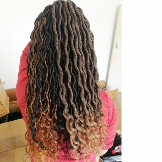 Ombre Faux Locs Crochet Braid Hair Extension Synthetic Braiding Hair For Black Woman