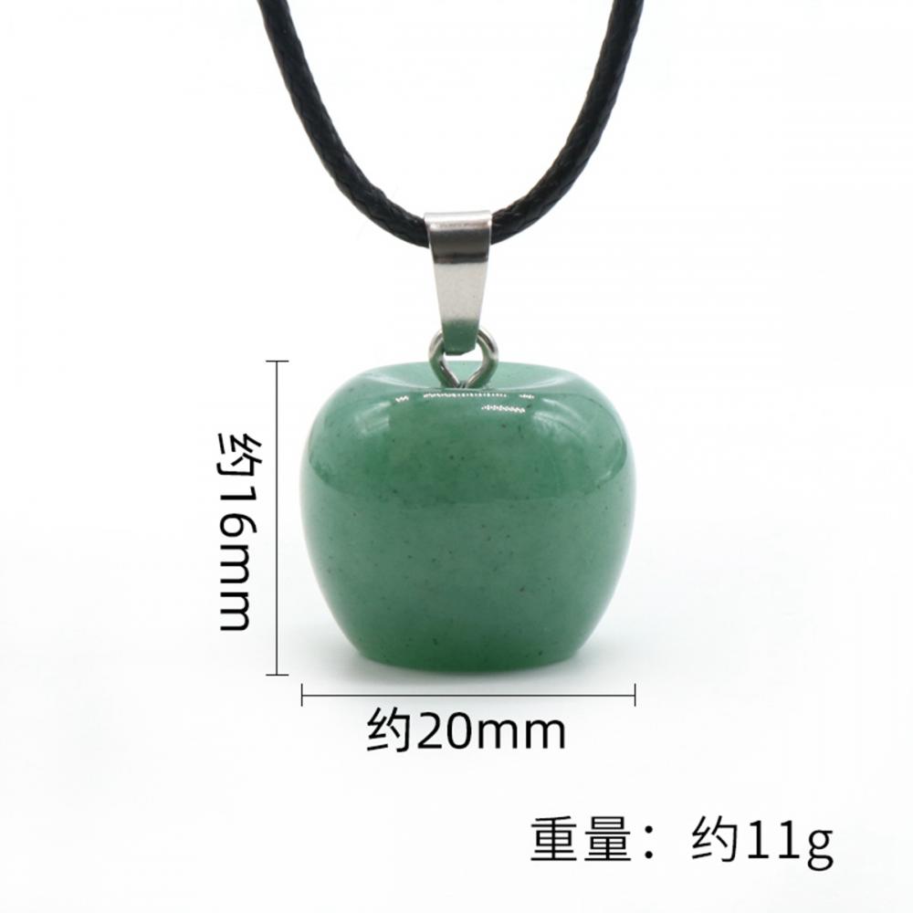 Collier de pendentif pomme en jade jaune 3D pour les filles filles