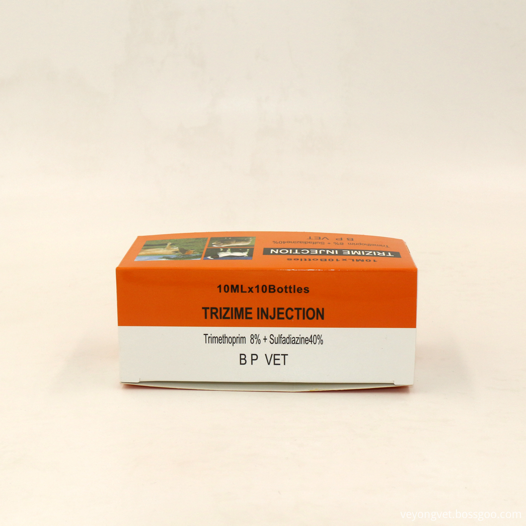 Sulfadiazine 40 + Trimethoprim 8 주사, 고품질 Sulfadiazine