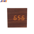 Cube Cantik Walnut Led Jam Meja