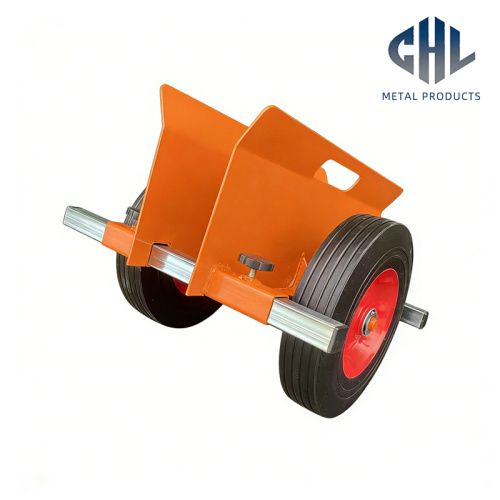Оранжевая стальная двухколесная панельная тележка