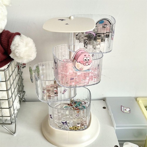 Makeup dustproof rotating storage rack