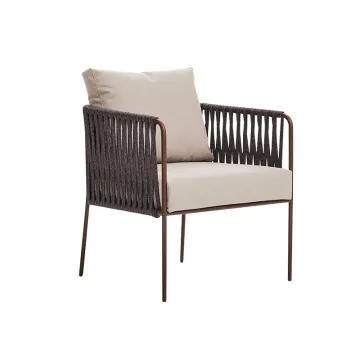 Luxury Outdoor Aluminum Frame Woven Rope Dining Furniture