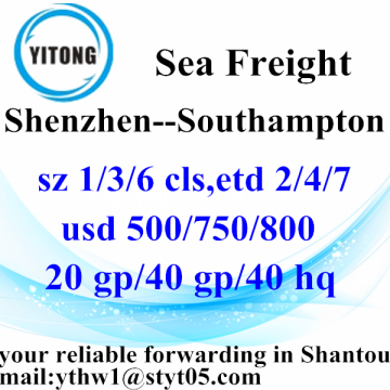 Shenzhen Ocean Freight Shipping Service to Southampton