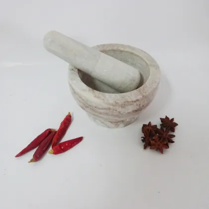 Polished Marble Herb Mils Mincers/Mortar and Pestle