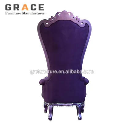 Elegant Purple High Back King's Throne Chair - Royal Luxury Design