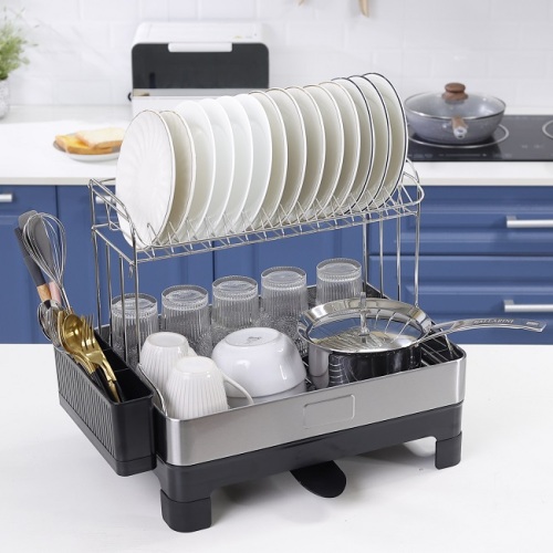 2 Tier 201 Stainless Steel Dish Rack 2 Tier 201 Stainless Steel Dish Drying Rack Factory