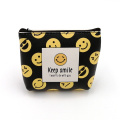 Emoji smile estilo PU maquiagem bolsa de moedas