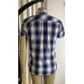 Men's Short Sleeve Button Down Collar Stripe Shirt