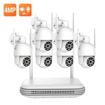 IP66 Waterproof 6 Channel 5MP HD WiFi PTZ Two-Way Audio Outdoor Wireless Security Camera