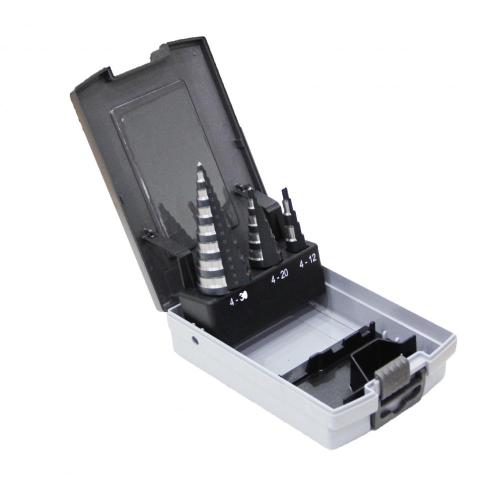 3pcs step drill bits set in plastic box