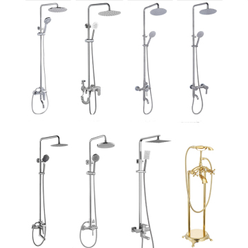 Rain Shower Head with Massage Function and Wall-Mounted Bathroom Faucet Set