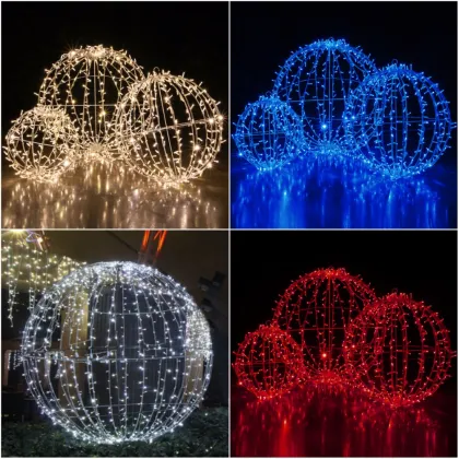 Giant Lighted Sphere Christmas Balls - Commercial Outdoor Christmas Lights