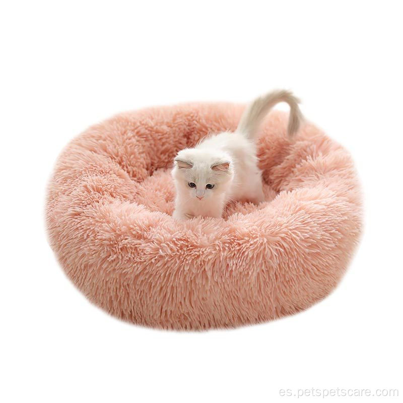 Nido para perros de gato redonda de cama de cama de sueño suave
