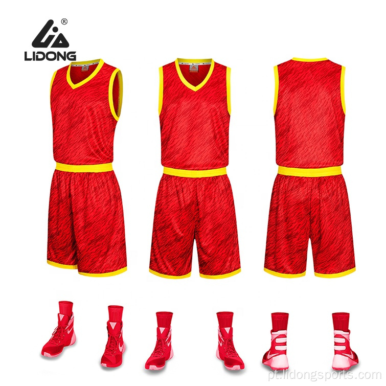 Jersey de basquete por atacado Sublimação de vestuário de basquete