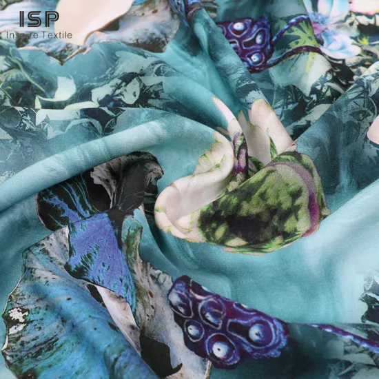 High Quality Woven Flower Rayon Dyed Printed Satin