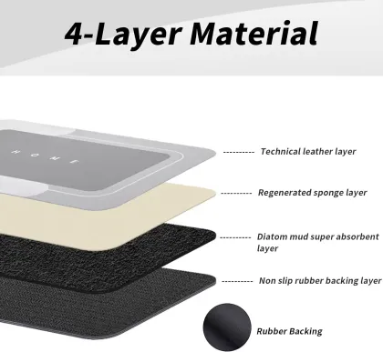 Non-Slip Water Absorbent Rubber Diatom Mud Bathroom Floor Mat