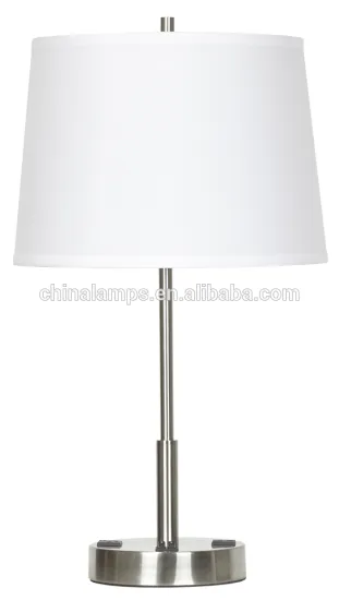 New arrived luxury table lamp bedside hotel table lamp with power outlet table lamp for hotel furniture supply from China supply