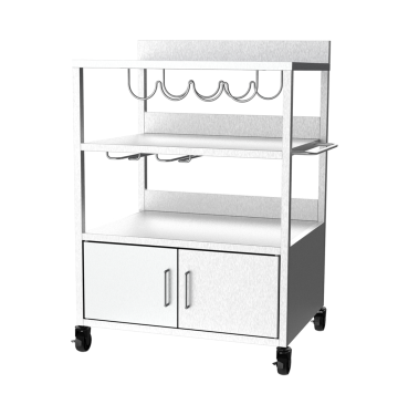 Troli Plastik Stainless Steel dengan Kabinet