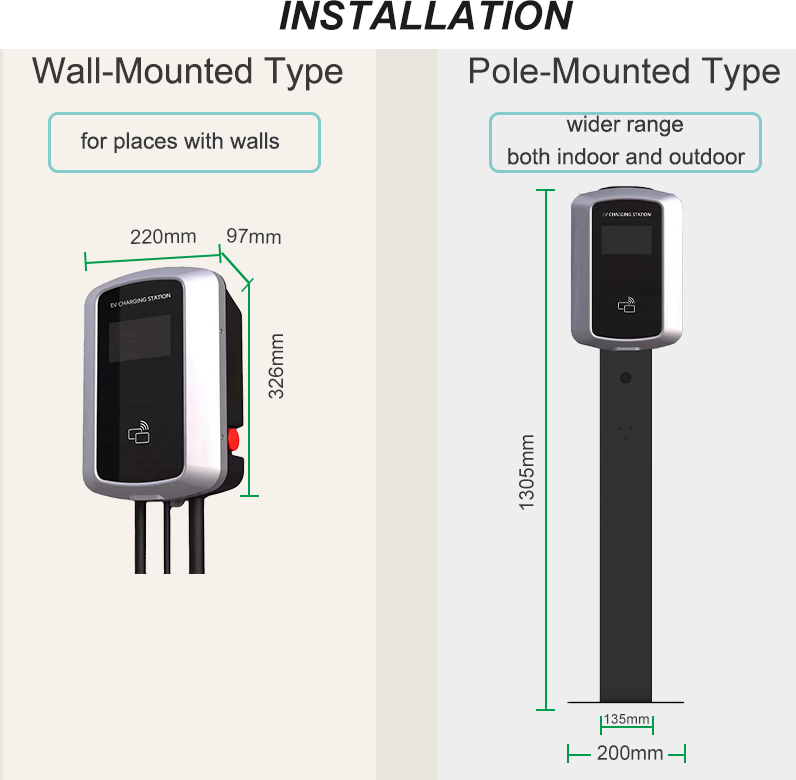 7KW 11KW 22KW 16A Charger électrique pour la maison