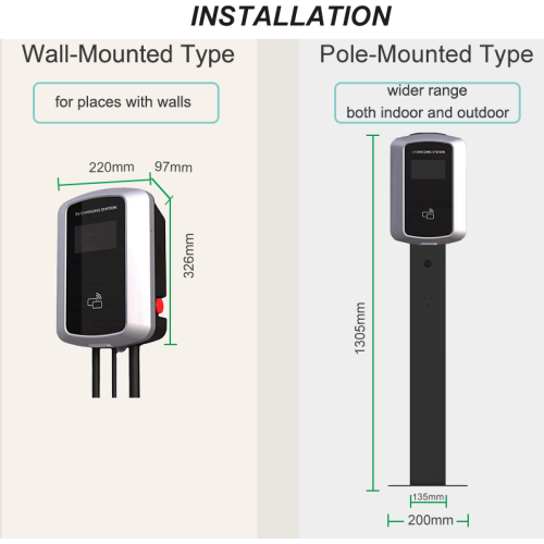 घर के लिए 7kw 11kw 22kw 16a इलेक्ट्रिक चार्जर