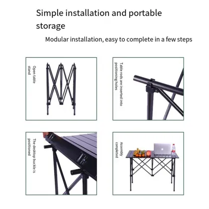 Oem Outdoor Aluminum Alloy Material Garden Table Foldable Bbq Picnic Outdoor Folding Camping Table And Chair Set