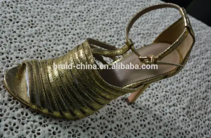high heel lady sandal fashion glod color high heel shoes