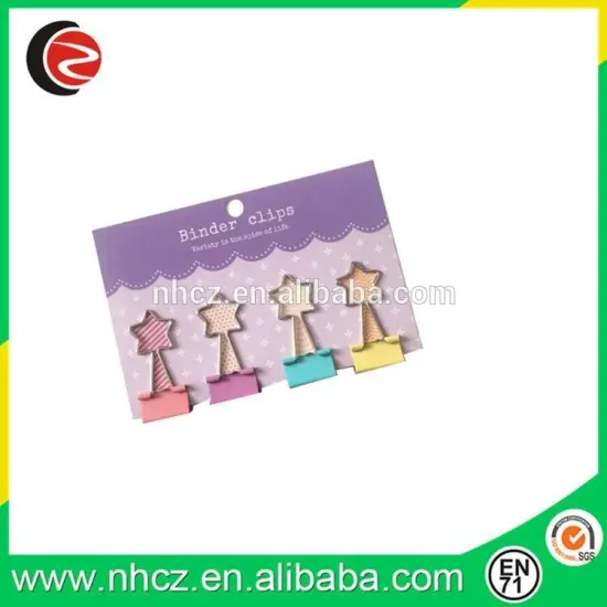Star Shaped Binder Clips Card Set