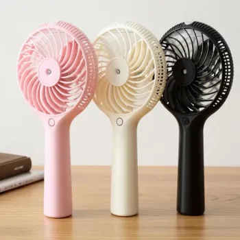 Promotion custom plastic mute Mini USB rechargeable Hand Water mist Cooling Portable Fan