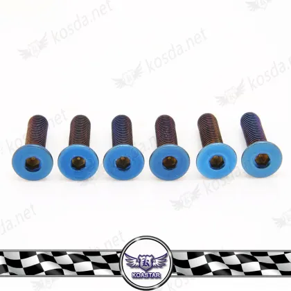 Titanium bolt screw m6x20 tapered hex allen head,steering wheel screw,color bolts screw
