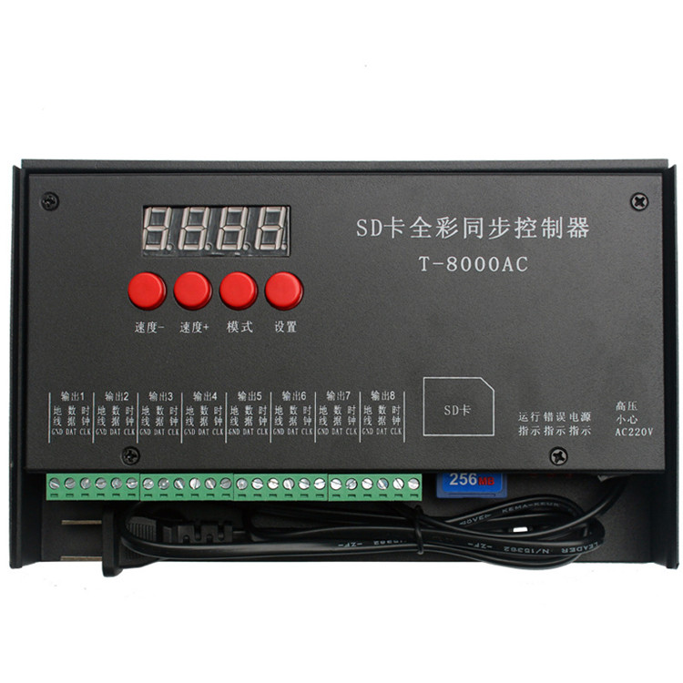 Ac Outside Controlled T-8000 Full-color Waterproof Led Controller 8192 ...