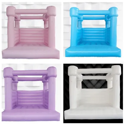 White Commercial Wedding Bouncy Castle: Inflatable PVC Trampoline Jumping Castle