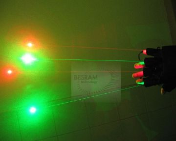 2X 658nm 150MW-200MW Red 2X 50MW 532nm Green Laser Glove Stage Lighting Right