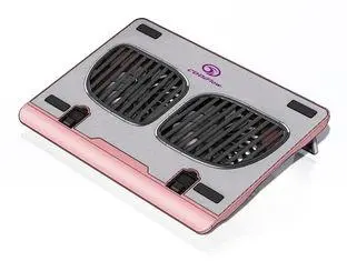 Aluminum 2 Fan 120mm Laptop Cooling Pads , Pink laptop cool