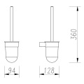 Brosse de toilette murale et support de verre givré