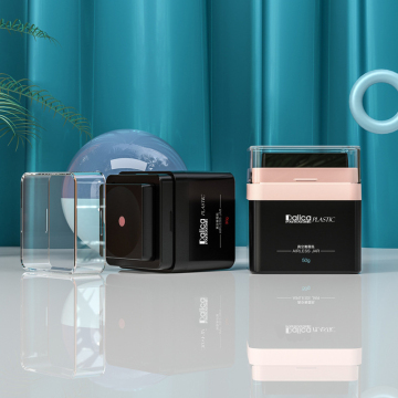 Customizable Black Square Airless Pump Moisturizer Jar - 30g/50g Luxury Cosmetic Packaging