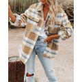 Frauen Flanell Plaid Jacke Hemd Mäntel