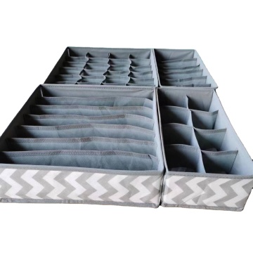 4-Piece Wave Pattern Thousand Bird Grid Organizer Divider for Fabric Foldable Woven Underwear Storage Box
