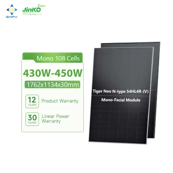 Jinko Solar Panels: 430-450W Tiger Neo N-type 54HL4R-(V) Mono-Facial PV Modules