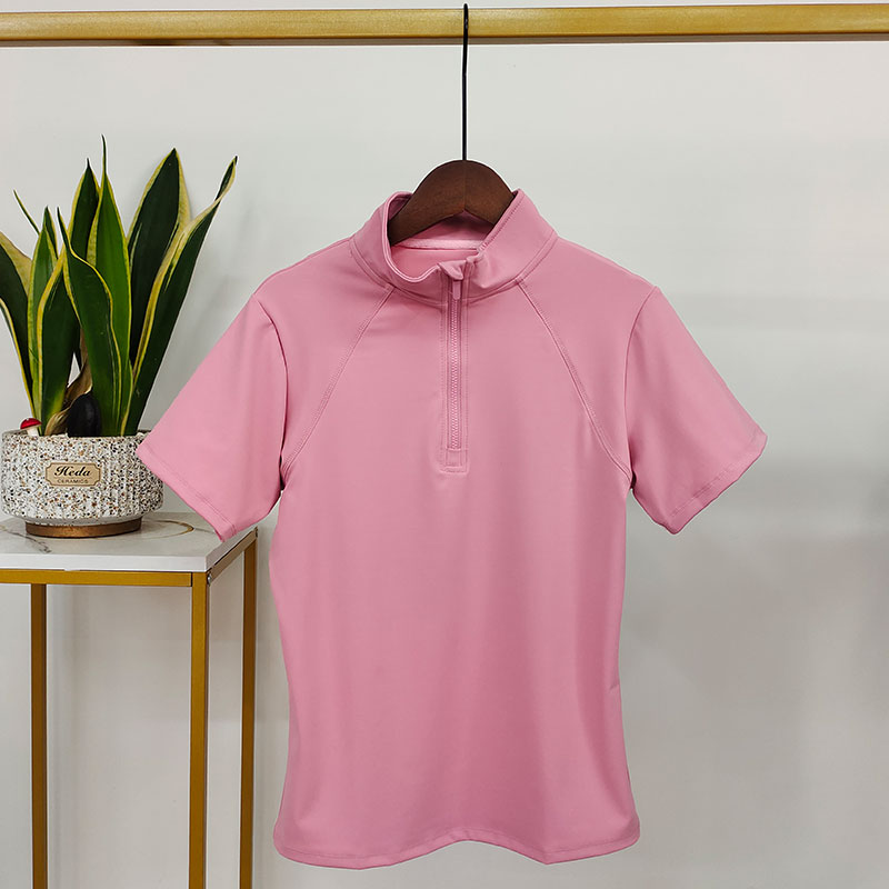 New 12 couleurs chemise de vêtements équestres pour femmes avec fermeture éclair